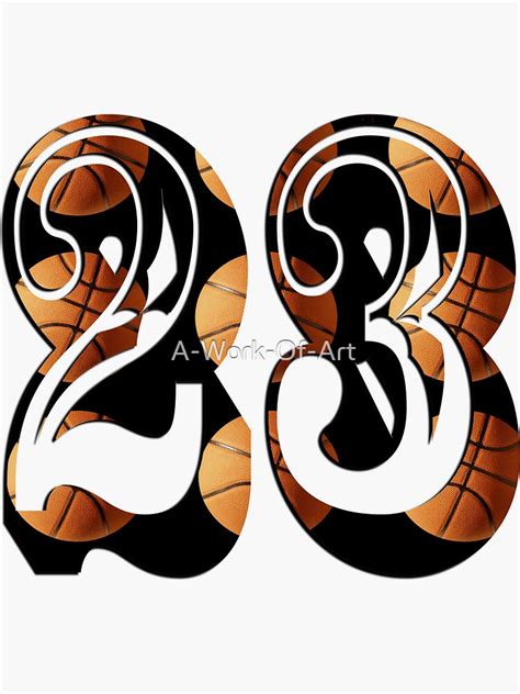 basketball number  dimensional picture logo sticker   work