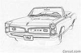 Drawings Muscle Car Gto Pontiac Drawing 1965 Mustang Ford Paintingvalley sketch template