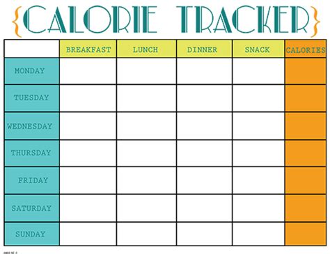 calorie chart calorie tracker food calorie chart