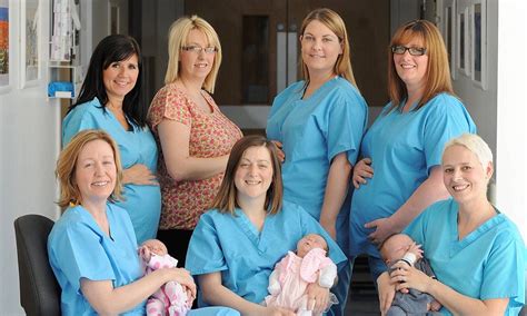 merry midwives  wansbeck baby boom  hospitals maternity unit   members  staff