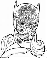 Coloring Skull Pages Sugar Girly Girl Dia Los Batgirl Printable Adult Drawing Cat Psychedelic Wenchkin Cpr Book Muertos Print Color sketch template