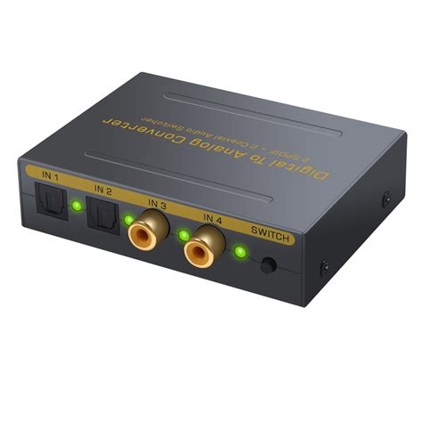 2 optical coaxial toslink digital to 2 analog audio converter rca l r 3