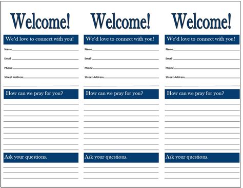 printable church visitor card template