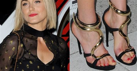taylor schilling s sexy feet in lacquered metal sandals and gold heels