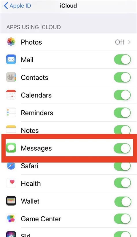 enable messages  icloud  iphone  ipad