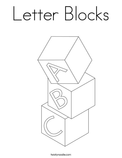 letter blocks coloring page twisty noodle