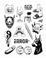 Tattoo Tattoos Flash Cartoon Drawings Designs Blackwork Sketches Stencils Sheet Flashtattoo Instagram Choose Board Doodle sketch template