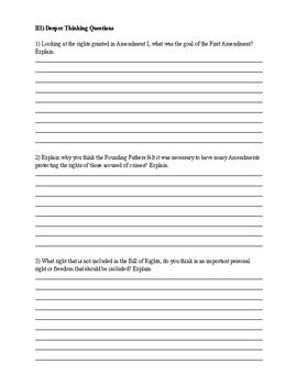 bill  rights worksheet  tony tsai tpt