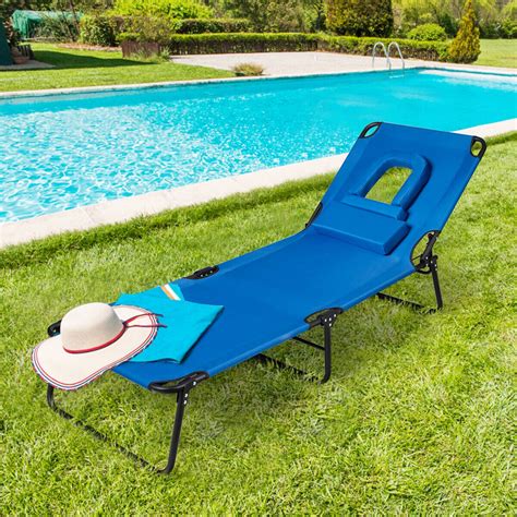 gymax folding chaise lounge chair bed adjustable outdoor patio beach