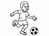 Soccer Coloring Pages Boys Boy Player Playing Kids Print Kid Sports Players Color Printable Football Sport Socce Book Child Printables sketch template
