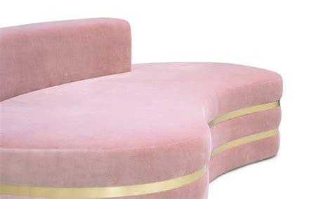 Art Deco Style Pink Velvet And Brass Curved Sofa Tokyo For Sale At 1stdibs