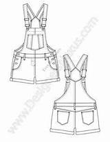 Dungarees Drawing Paintingvalley Technical Flats sketch template