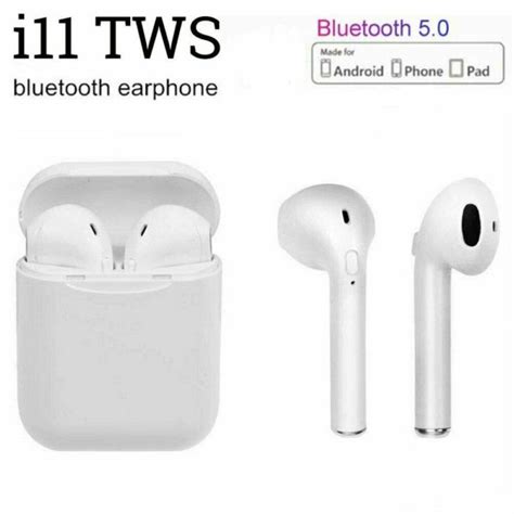 tws wireless bluetooth earbuds headphones  mic    pairing  ios  android