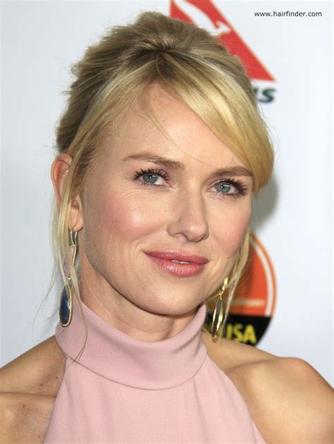 Naomi Watts Wearing Her Hair In An Updo With Loosely