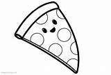 Coloring Food Pages Cute Pizza Cartoon Printable Kids Color Print Bettercoloring Adults sketch template