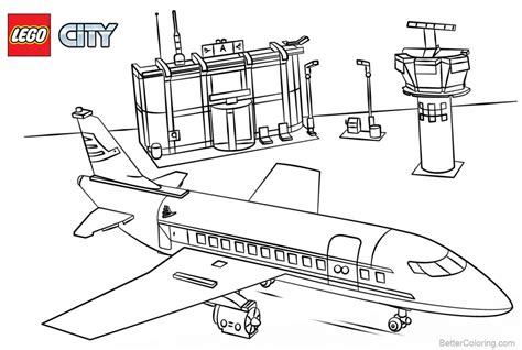 lego city coloring pages airplane airport  printable coloring pages