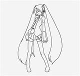 Miku Hatsune Lineart Line Pngkey Transparent sketch template