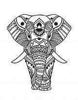 Olifant Mandala Moeilijke Moeilijk Elefantes Elefante Animais Mandalas Pintar Hetkinderhuis Abstratos Namorados Indiano Inkleuren sketch template