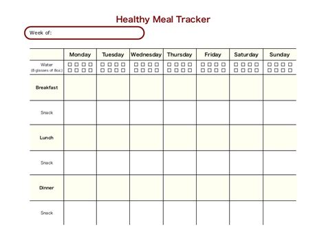healthy meal tracker