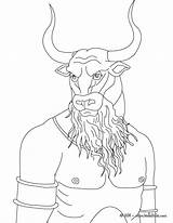 Coloring Minotaur Greek Pages Mythology Monster Bull Headed Man Creatures Hellokids Print Color Source Drawing Hydra Mythical Minotaure Qj Inspirational sketch template