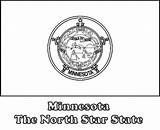 Minnesota Coloring Flag State sketch template