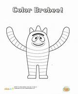 Gabba Yo Coloring Pages Color Brobee Print Printable Cartoon sketch template