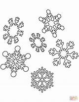 Nieve Copos Snowflakes Imprimir Nieves Pequeños sketch template