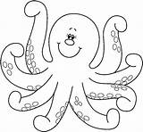 Coloring Octopus Pages Kids Animal Printable sketch template