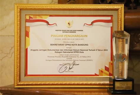 dprd kota bandung sabet predikat terbaik ii tingkat nasional