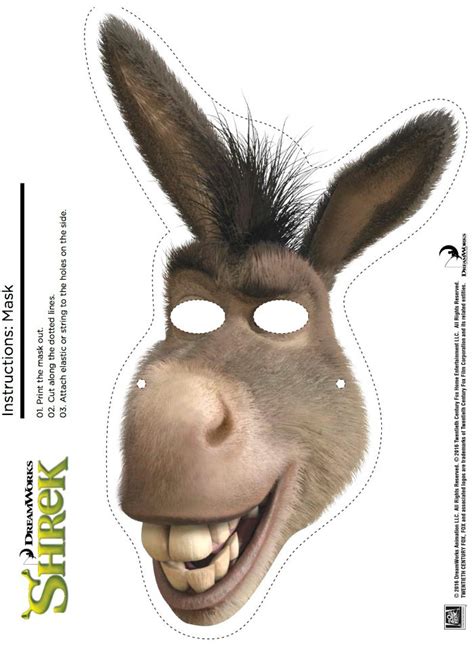 printable donkey mask  shrek mama likes