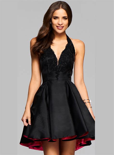 fashion halter v neck sleeveless backless cocktail dress