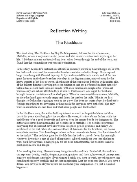 reflection writing