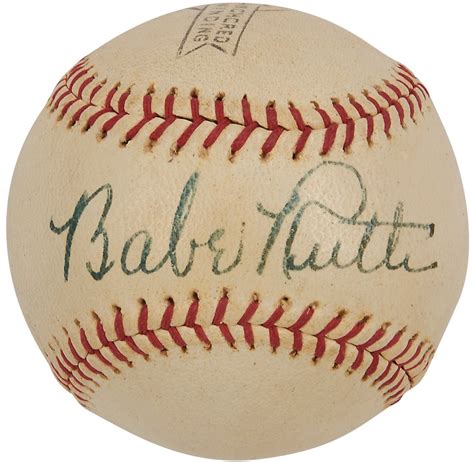 Circa 1937 Babe Ruth Single Signed Baseball Psa Nm 7 5