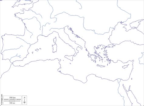 roman world  bc  map  blank map  outline map