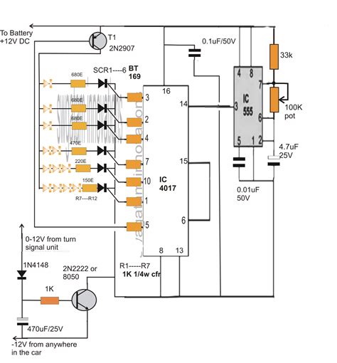 sequential bar graph turn light indicator circuit  car circuit diagram centre