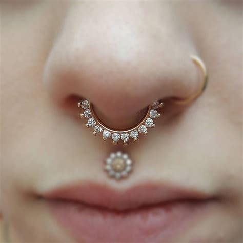 Septum Piercing Jewelry Crystal Daith Earring Nose Ring Medusa