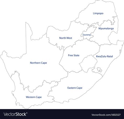 Outline South Africa Map Royalty Free Vector Image