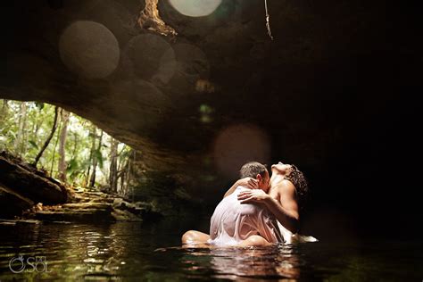 Adam And Eve Trash The Dress Beach And Cenote Photography