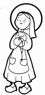 Bernadette Bernardita Soubirous Sainte Colorier Monja Crucifijo Coloringbook4kids Fiesta sketch template