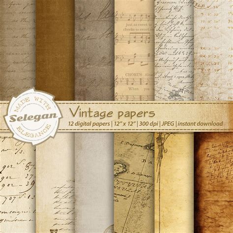 vintage papers antique paper texture  historic paper etsy