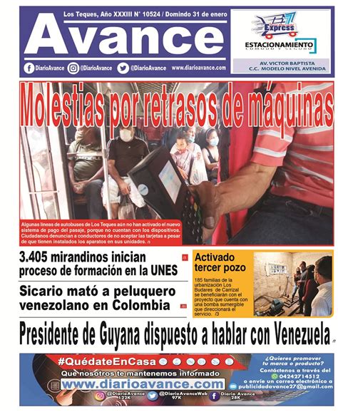 portada domingo 31 de enero 2021 diario avance