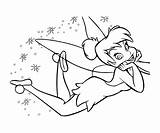 Tinkerbell Coloring Disney Fairy Pages Cartoon sketch template