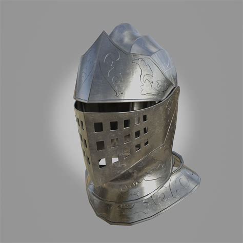 knight helmet  asset vr ar ready pbr cgtrader