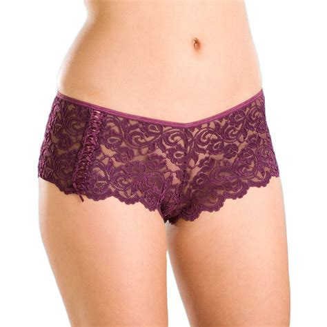 ladies camille aubergine lace knickers womens lingerie boxer shorts