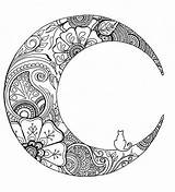 Colorear Erwachsene Ausmalen Lune Zentangle Zeichnen Print Mond Zum Lua Suburbanmen Manda Piercings Tremendous Colouring Pintadas Páginas Lovesmag Katze Tatuaggio sketch template