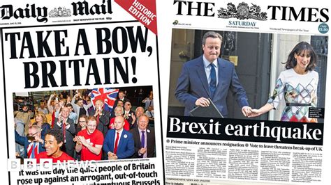 newspaper headlines  britain  brexit earthquake bbc news