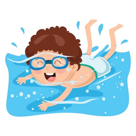 premium vector illustration  kid swimming