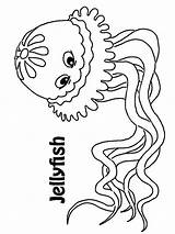Jellyfish Coloring Pages Printable Fish sketch template