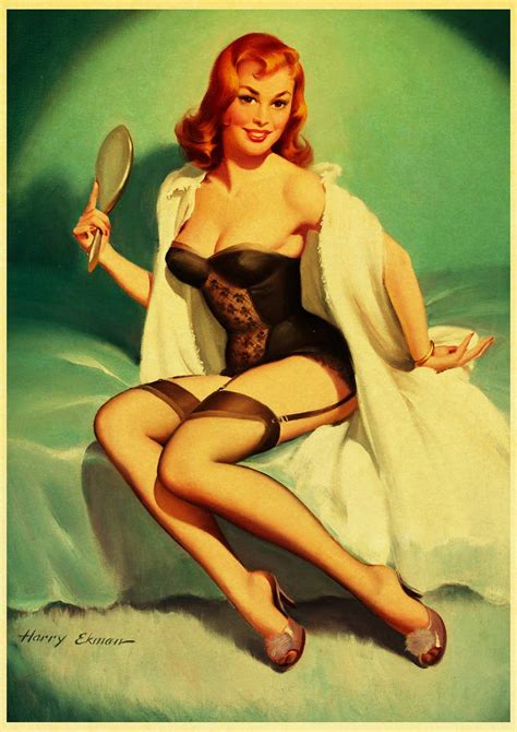 world war ii sexy pin up girl retro poster kraft paper