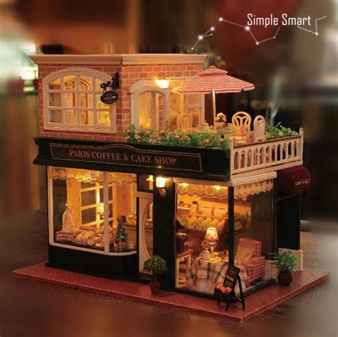 1 24 miniature dollhouse diy kit paris coffee and cake shop etsy
